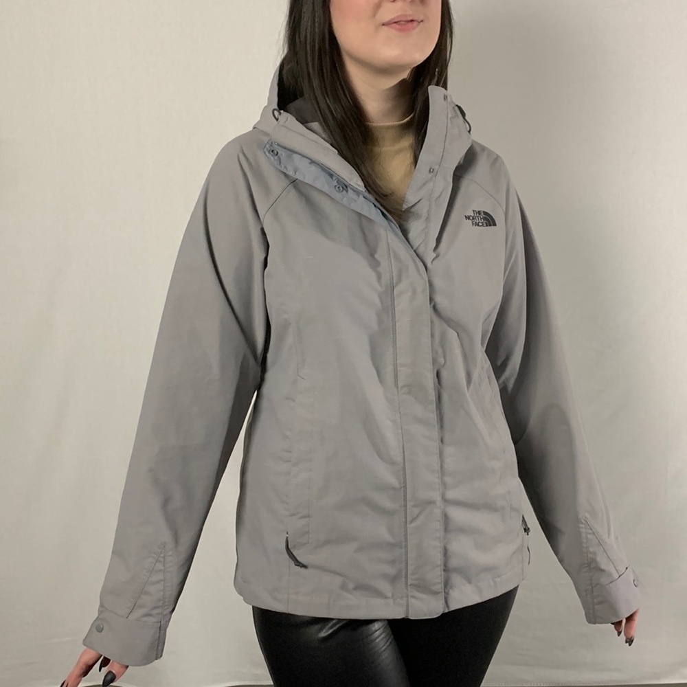 Gray North Face Rain Jacket